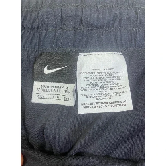 Nike Mens XXL Navy Blue Track Pants White Piping Mesh Lined Zipper Cuffs RN56323 - Picture 5 of 9